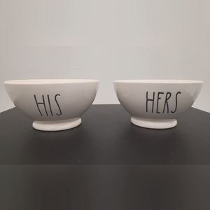 Rae Dunn HIS and HERS bowl set